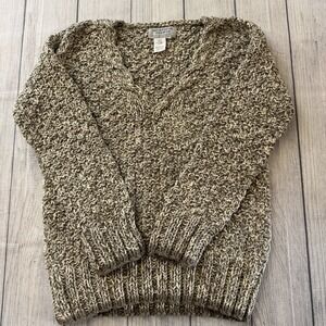 Indigenous Designs Hand Knit Organic Cotton Cardigan Sweater Peru Womens M Boho